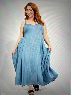 torrid -Maxi Chambray Trapeze Dress